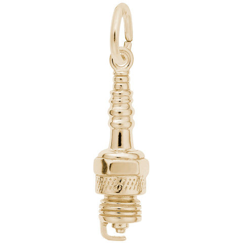 Spark Plug Charm In Yellow Gold