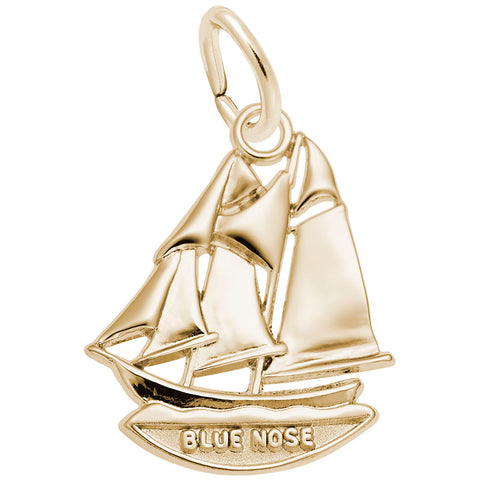 Blue Nose, Nova Scotia Charm in Yellow Gold Plated