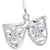 Comedy And Tragedy Charm In 14K White Gold