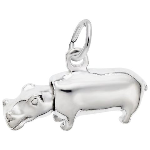Hippo Charm In Sterling Silver