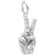 Peace Hand Charm In Sterling Silver