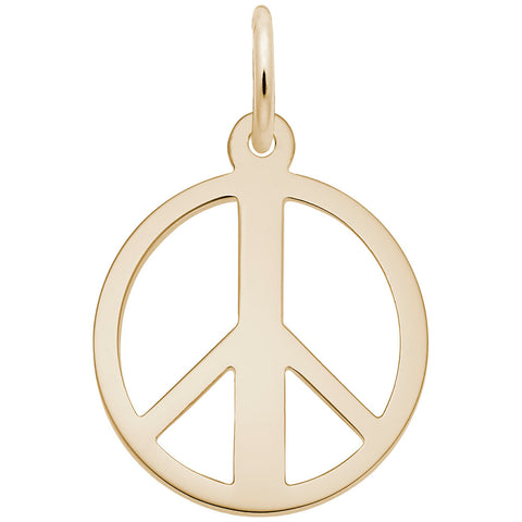 Peace Symbol Charm in Yellow Gold Plated