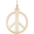Peace Symbol Charm in Yellow Gold Plated