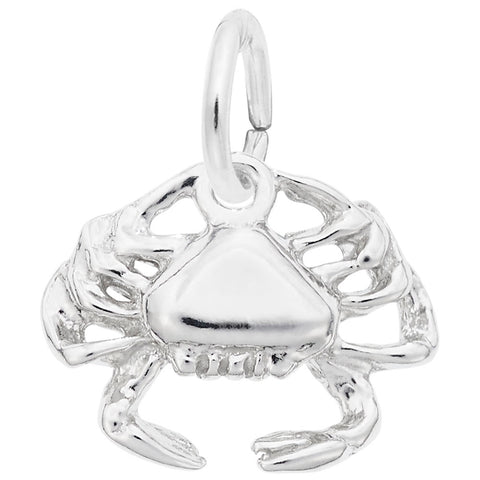 Crab Charm In Sterling Silver