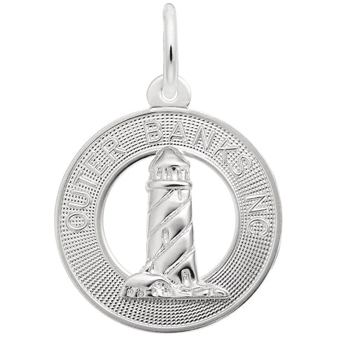 Outer Banks Lighthouse Charm In Sterling Silver