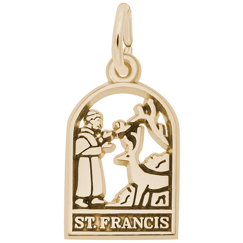 St. Francis Charm in Yellow Gold Plated