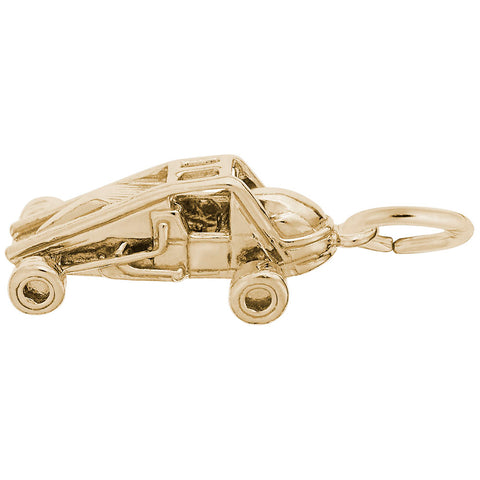 Sprint Car Charm In Yellow Gold