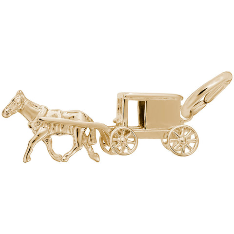 Amish Wagon Charm in Yellow Gold Plated