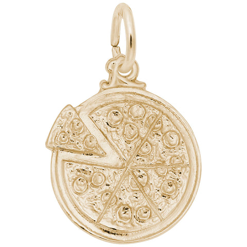 Pizza Charm in Yellow Gold Plated