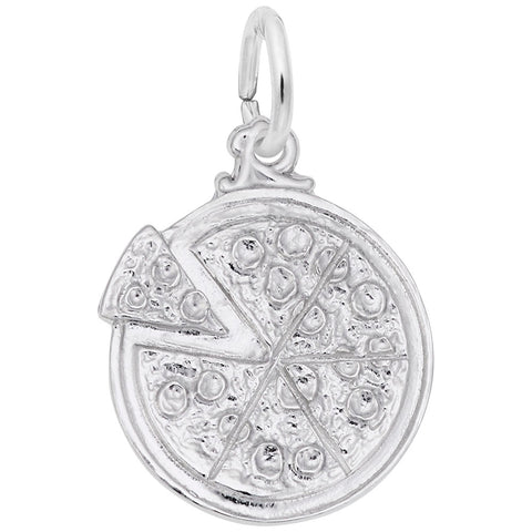 Pizza Charm In Sterling Silver