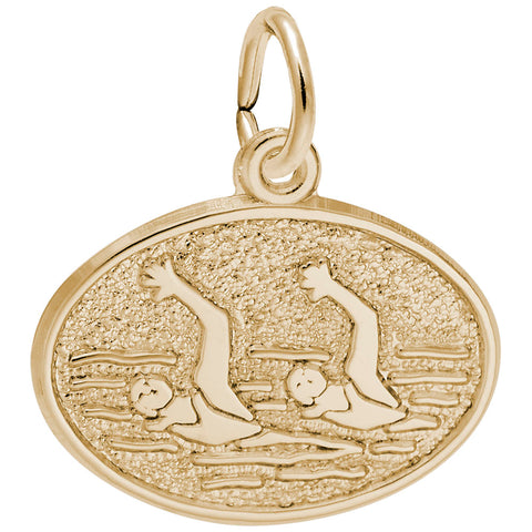 Synchronized Swimming Charm In Yellow Gold