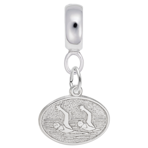 Synchronized Swimming Charm Dangle Bead In Sterling Silver