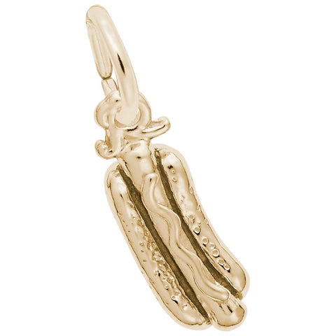 Hot Dog Charm In Yellow Gold