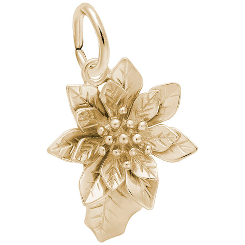 Poinsettia Charm in Yellow Gold Plated