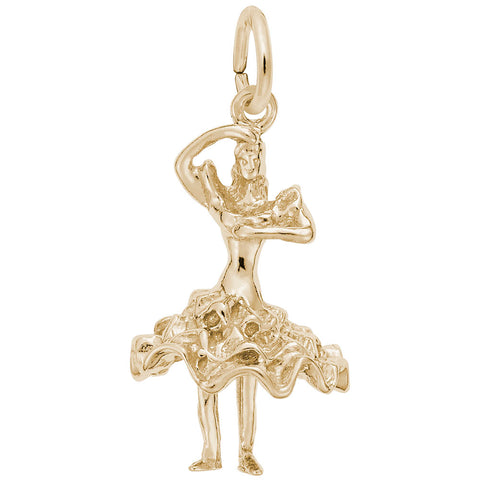Spanish Dancer Charm in Yellow Gold Plated