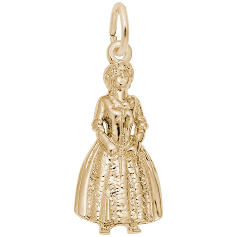 Colonial Woman Charm In Yellow Gold
