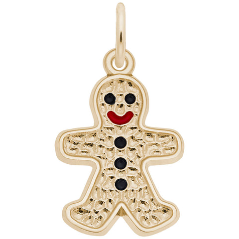 Gingerbread Man Charm In Yellow Gold