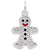 Gingerbread Man Charm In Sterling Silver