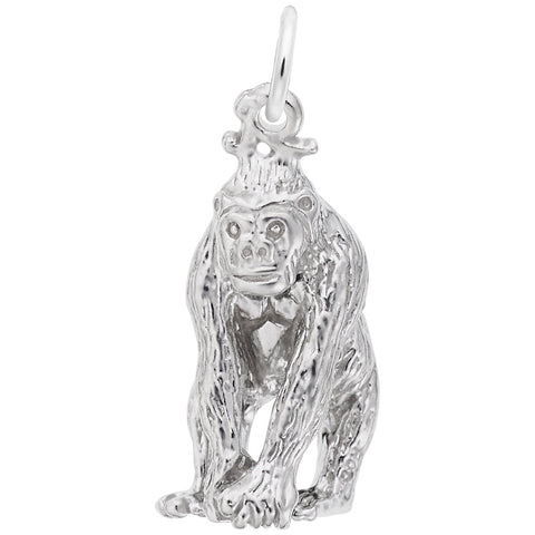 Gorilla Charm In Sterling Silver