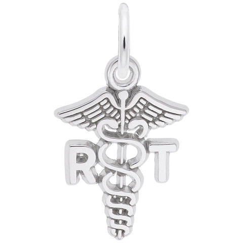 Rt Caduceus Charm In Sterling Silver