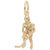 Hockey Player,Female Charm in Yellow Gold Plated
