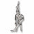 Hockey Player,Female charm in Sterling Silver hide-image