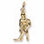 Hockey Player,Female charm in Yellow Gold Plated hide-image