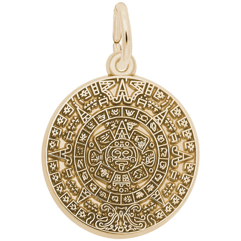 Aztec Sun Charm in Yellow Gold Plated