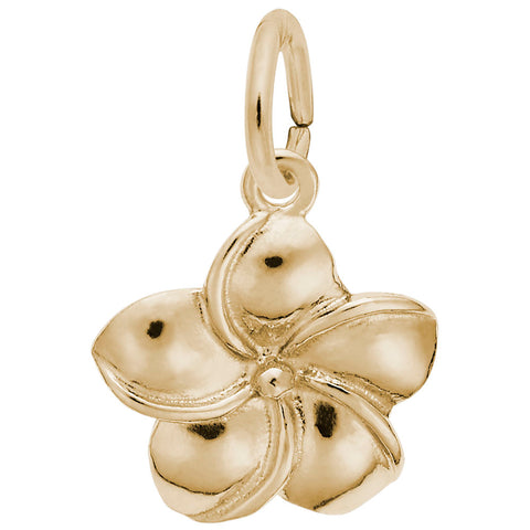 Plumeria Flower Charm in Yellow Gold Plated