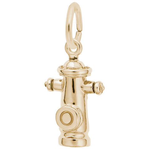 Fire Hydrant Charm In Yellow Gold