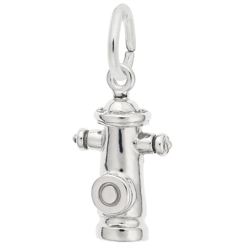 Fire Hydrant Charm In 14K White Gold