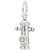 Fire Hydrant Charm In 14K White Gold
