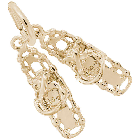 Snow Shoes Charm In Yellow Gold