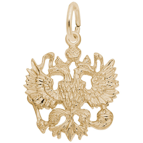 Russian Eagle Charm in Yellow Gold Plated