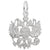 Russian Eagle Charm In 14K White Gold