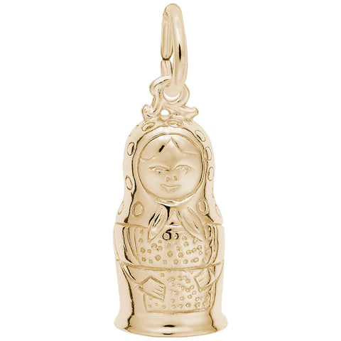 Matryoshk Doll Charm in Yellow Gold Plated