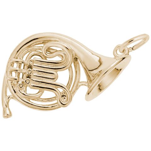 French Horn Charm in Yellow Gold Plated