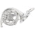 French Horn Charm In 14K White Gold