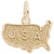Usa Map Charm in Yellow Gold Plated
