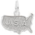 Usa Map Charm In 14K White Gold