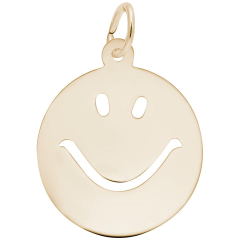 Happy Face Charm in Yellow Gold Plated