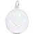 Happy Face Charm In 14K White Gold