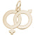 Male And Female Symbol Charm in Yellow Gold Plated