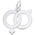 Male And Female Symbol Charm In 14K White Gold