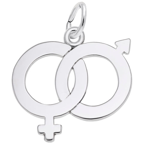 Male And Female Symbol Charm In Sterling Silver