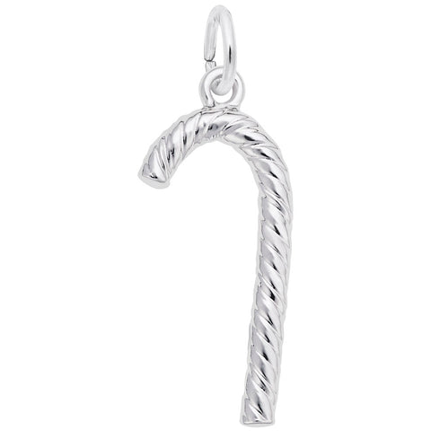 Candy Cane Charm In Sterling Silver