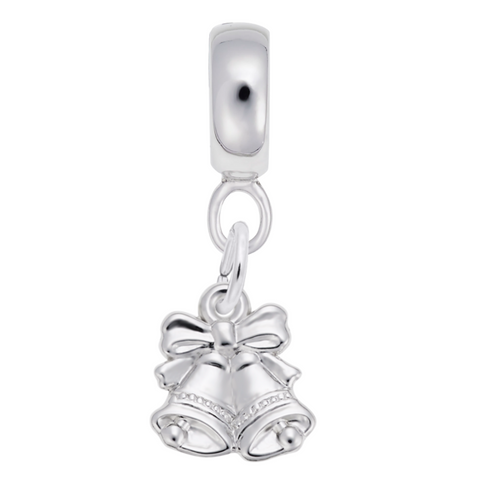 Christmas Bells Charm Dangle Bead In Sterling Silver