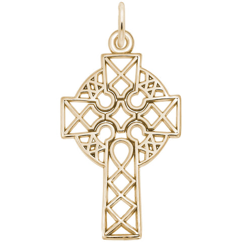 Celtic Cross Charm In Yellow Gold
