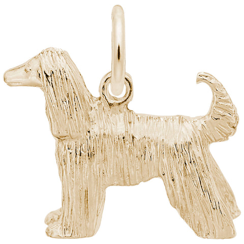 Afghan Dog Charm In Yellow Gold