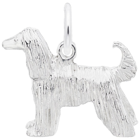 Afghan Dog Charm In Sterling Silver